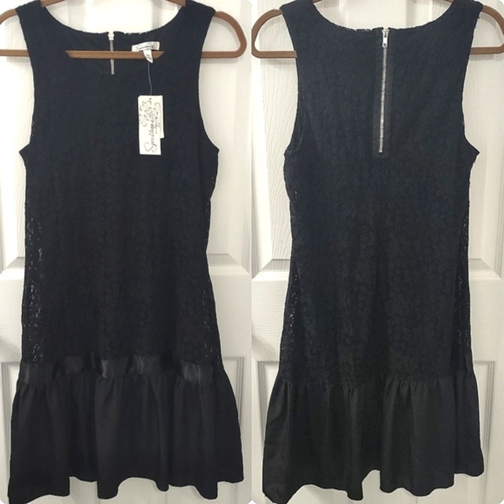 NWT Black Ruffled Sheath Midi Dress Size XL